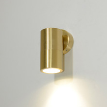 Lustro GU10 Brass Fixed Exterior Wall Washer Spotlight